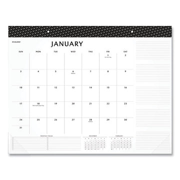 AT-A-GLANCE® Elevation Desk Pad Calendars, 21.75 X 17, White Sheets, Black Binding, Clear Corners, 12-month (jan To Dec): 2022 freeshipping - TVN Wholesale